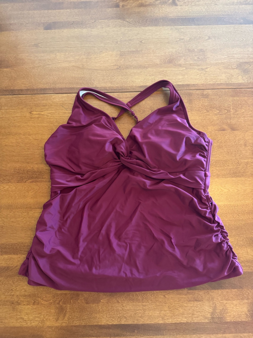 Old Navy Burgundy Twist-Front Tankini Top